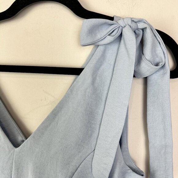 Altar'd State Light Blue Bow Tie Shoulder Fit & Flare Mini Dress Size Small - Picture 5 of 11